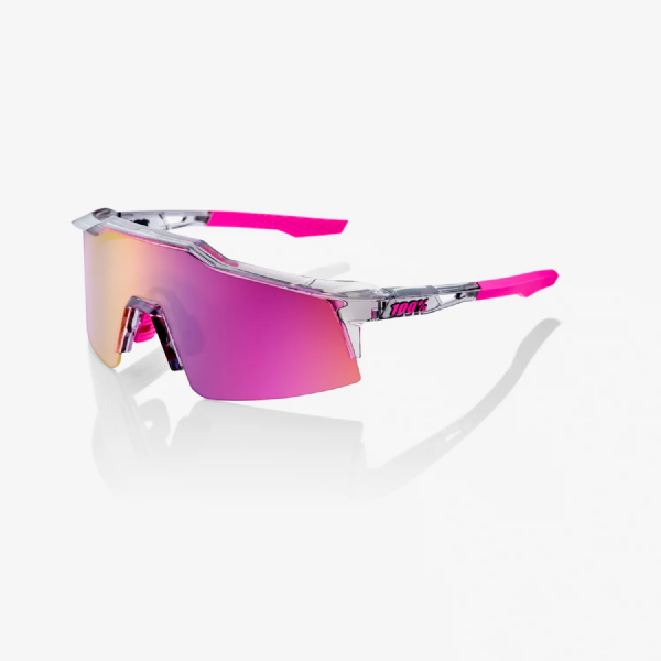 100% Speedcraft SL Tokyo Night Polished Translucent Grey/ Purple Multilayer Mirror Lens + Clear Lens