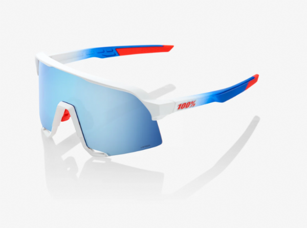 100% S3 Totalenergies Team Matte White- Metallic Blue/ HiPER Blue Multilayer Lens + Clear Lens