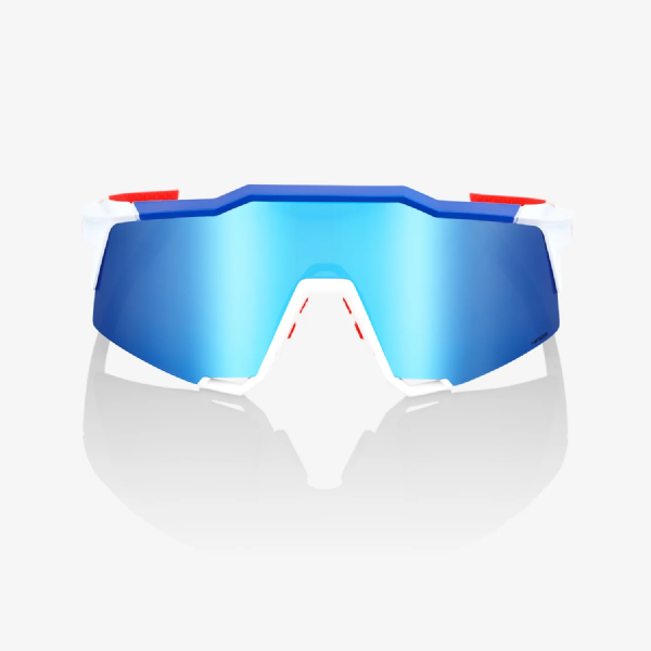 100 % Speedcraft Total Energies Team Matte White-Metallic Blue/HiPER Blue Multilayer Mirror Lens