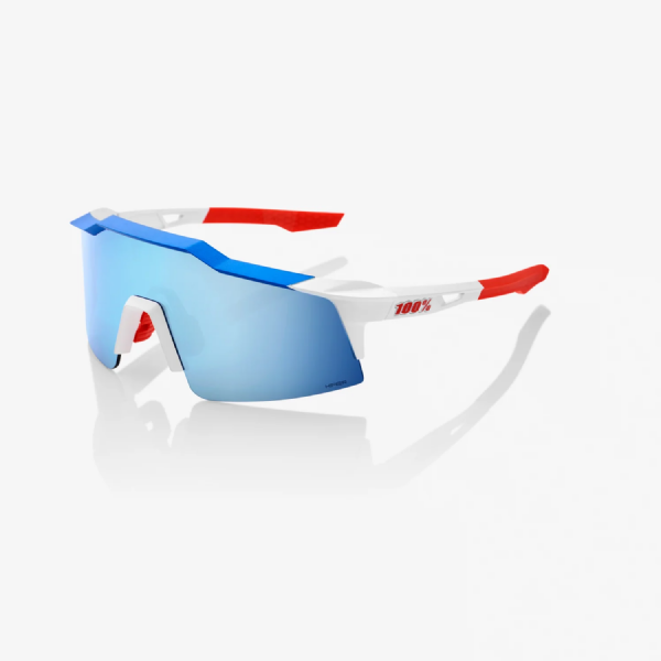 100% Speedcraft SL TotalEnergies Team Matte White-Metallic Blue/ HiPER Blue Multilayer Mirror Lens + Clear Lens