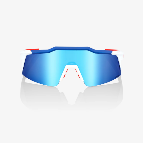 100% Speedcraft SL TotalEnergies Team Matte White-Metallic Blue/ HiPER Blue Multilayer Mirror Lens + Clear Lens