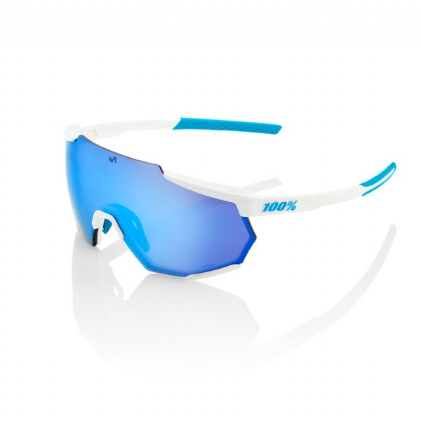 100% Racetrap Movistar Team White/ HiPER Blue Multilayer Mirror Lens + Clear Lens