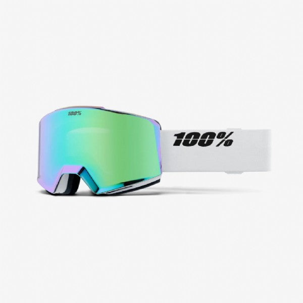 100 % Norg-Skibrille, Weiß/HiPER Mirror Green