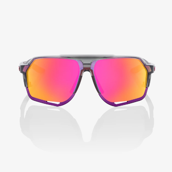 100% Norvik Tokyo Night Polished Translucent Grey/ Purple Multilayer Mirror Lens + Clear Lens