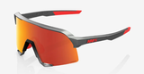 100% S3 Matte Gunmetal/ HiPER Red Multilayer Mirror Lens + Clear Lens