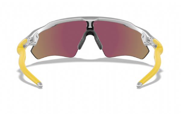 Oakley Custom Radar EV XS (extra klein) Silber/Prizm Sapphire