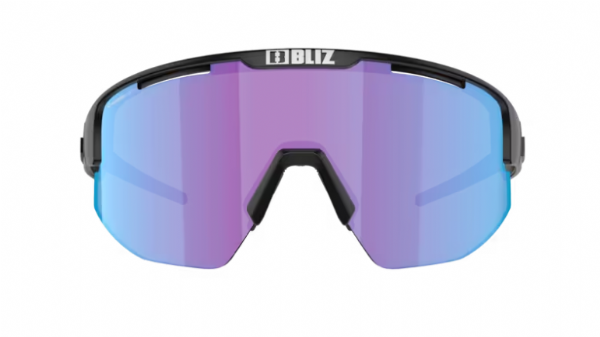 Bliz Matrix Kleine Sportbrille Mattschwarz/Nano Optics Nordic Rose-Violet Blue Mirror