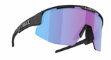 Bliz Matrix Kleine Sportbrille Mattschwarz/Nano Optics Nordic Rose-Violet Blue Mirror