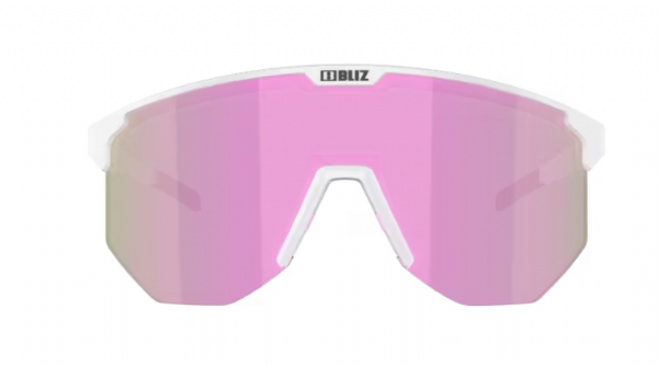 Bliz Hero Sportbrille, mattweiß/braun und rosa verspiegelt