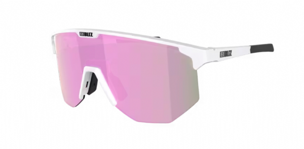 Bliz Hero Sportbrille, mattweiß/braun und rosa verspiegelt