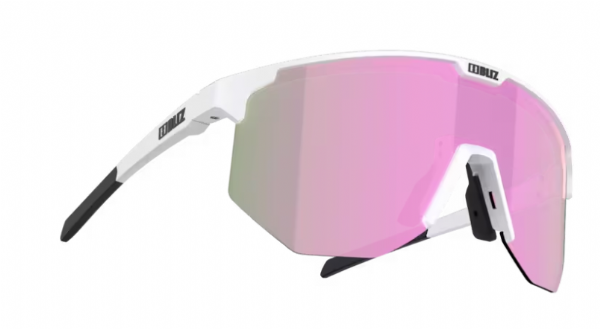 Bliz Hero Sportbrille, mattweiß/braun und rosa verspiegelt