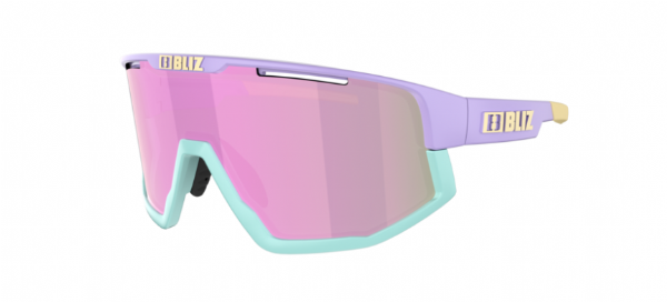 Bliz Fusion Sportbril Matte Pastel Purple-Yellow Logo/ Brown&Pink Mirror