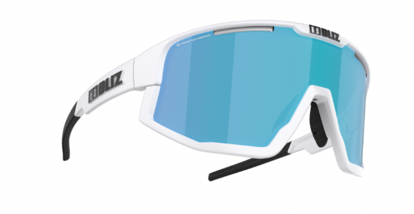 Bliz Fusion Sportbril Matte White/ Nano Optical Nordic Photochromic Brown Blue Mirror