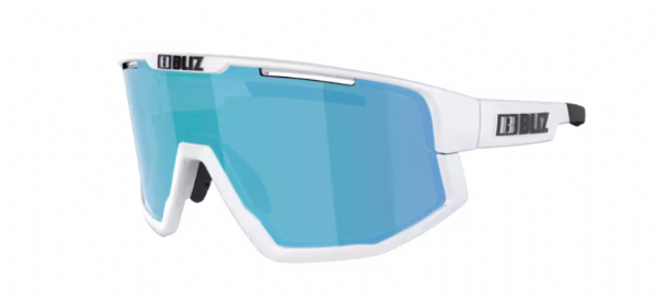 Bliz Fusion Small Matte White/ Smoke&Blue Mirror