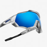 100% Speedtrap Matte White/ HiPER Blue Multilayer Mirror Lens + Clear Lens