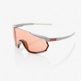 100% Racetrap Soft Tact Stone Grey/ HiPer Coral Lens + Clear Lens