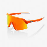 100% S3 Soft Tact Neon Orange/ Hiper Red Multilayer Mirror Lens + Clear Lens