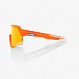 100% S3 Soft Tact Neon Orange/ Hiper Red Multilayer Mirror Lens + Clear Lens