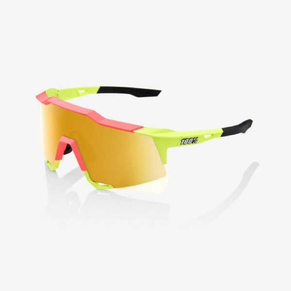 100% Speedcraft Matte Washed Out Neon Yellow/ Flash Gold Mirror Lens