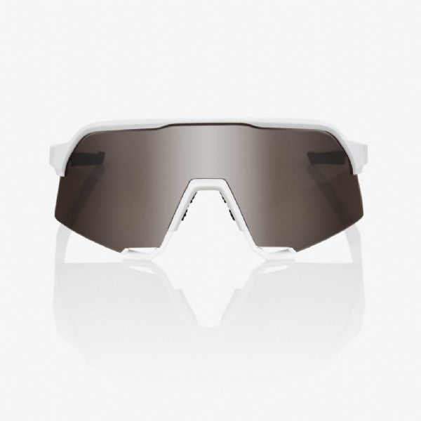 100% S3 Matte White/ HiPer Silver Mirror Lens + Clear Lens