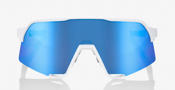 100% S3 Matte White/ HiPER Blue Multilayer Mirror Lens + Clear Lens