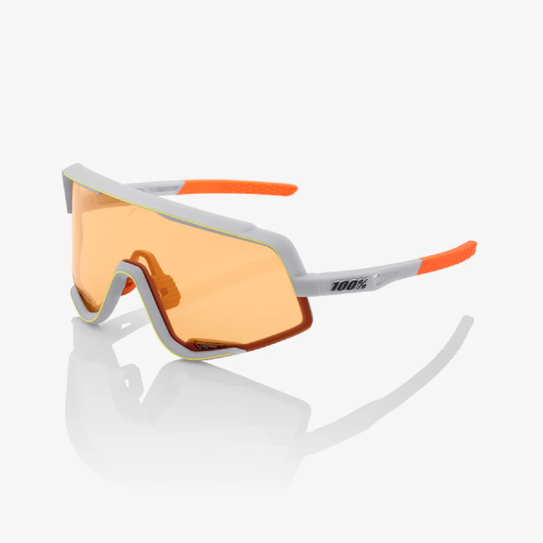 100% Glendale Soft Tact Oxyfire White/ Persimmon Lens + Clear Lens