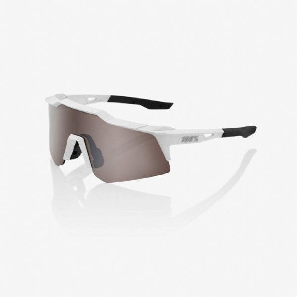 100% Speedcraft XS (extra small) Matte White/ HiPER Silver Mirror Lens + Clear Lens