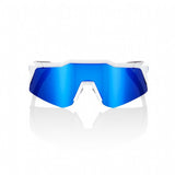 100% Speedcraft XS (extra small) Matte White/ Blue Multilayer Mirror Lens + Clear Lens