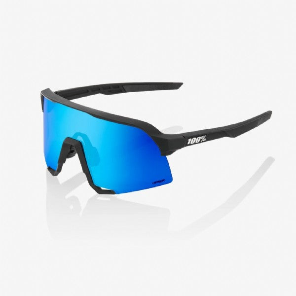 100% S3 Matte Black/ HiPER Blue Multilayer Mirror & clear  Lens