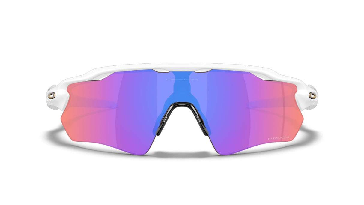 Oakley Custom Radar EV Path Polished White-Gold Icon/Prizm Trail vooraanzicht