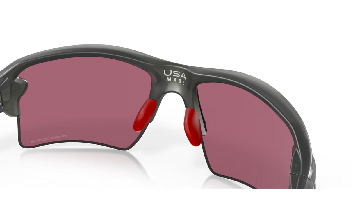 Oakley Flak 2.0 XL Matte Grey Smoke Prizm Road achterzijde schuin