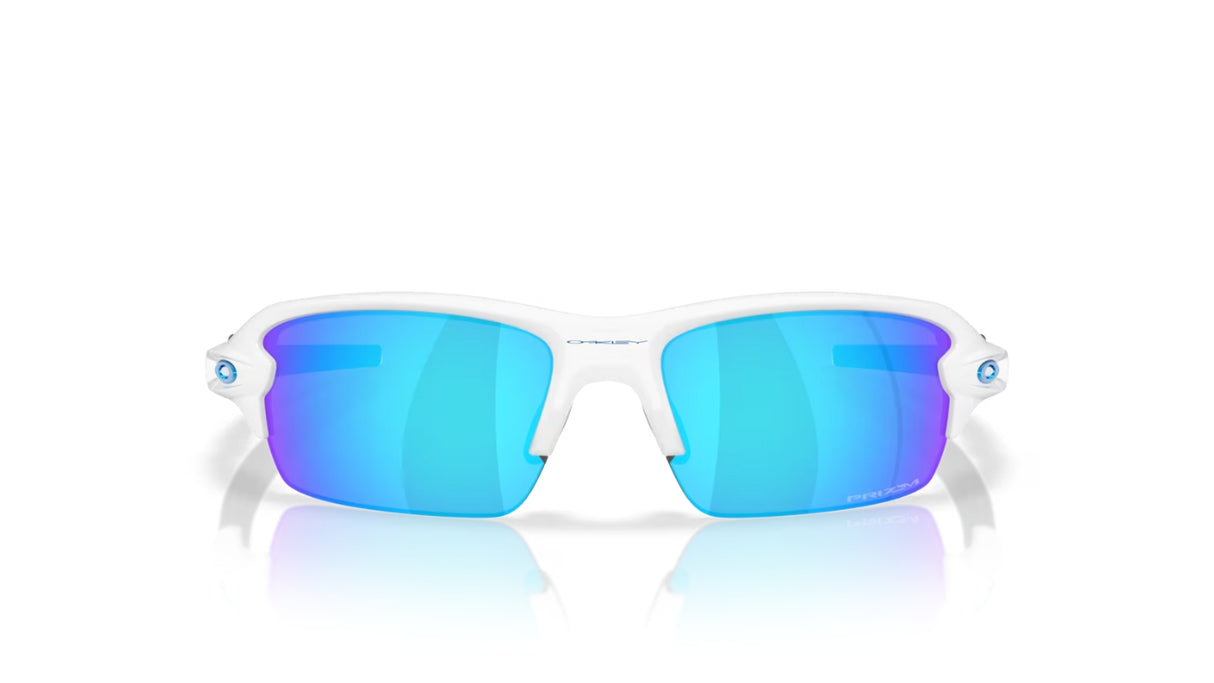Oakley Flak S Polished White Prizm Sapphire voorzijde