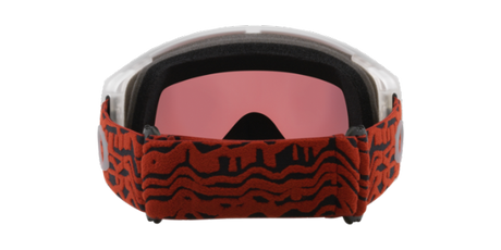 Oakley Flight Tracker M Iron Red Wave/ Prizm Snow Torch Iridium skibril achterkant