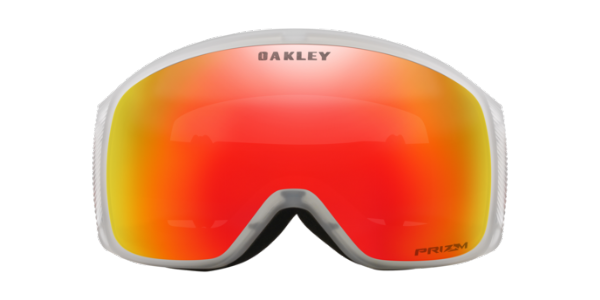 Oakley Flight Tracker M Iron Red Wave/ Prizm Snow Torch Iridium skibril voorkant