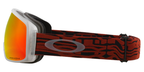 Oakley Flight Tracker M Iron Red Wave/ Prizm Snow Torch Iridium skibril zijkant