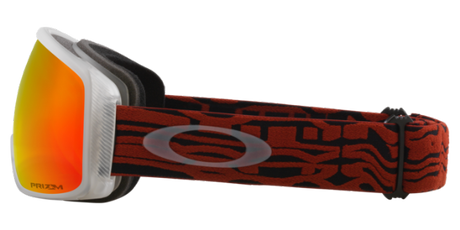 Oakley Flight Tracker M Iron Red Wave/ Prizm Snow Torch Iridium skibril zijkant