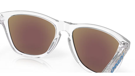 Oakley Frogskins Crystal Clear Prizm Sapphire achterzijde nabij