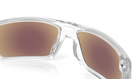 Oakley Heliostat Polished Clear/ Prizm Sapphire Polarized Achterkant