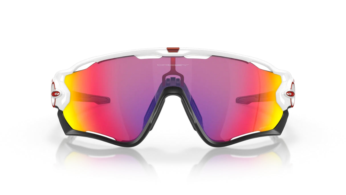 Oakley Jawbreaker Polished White Prizm Road voorzijde