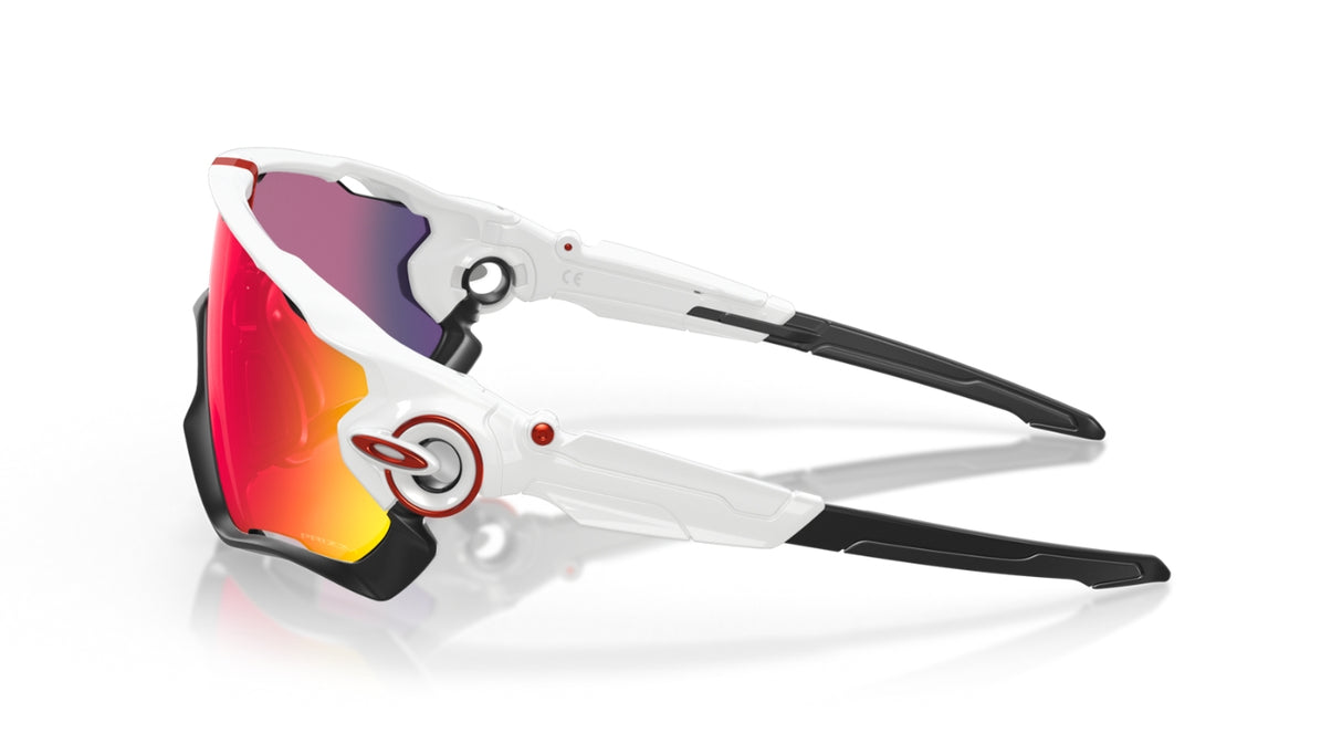 Oakley Jawbreaker Polished White Prizm Road zijaanzicht