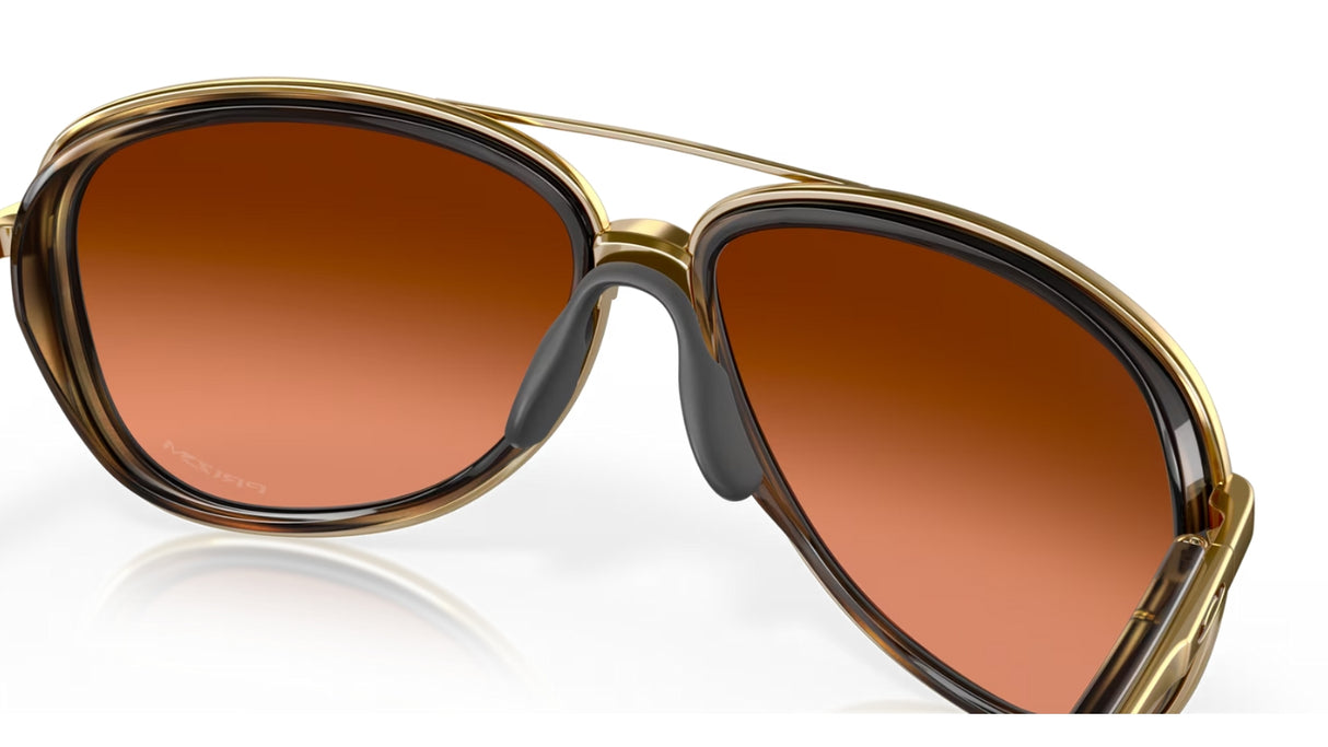 Oakley Split Time Brown Tortoise Gold Prizm Brown Gradient Glazen achterzijde