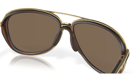 Oakley Split Time Brown Tortoise Gold Prizm Rose Gold Polarized achterzijde