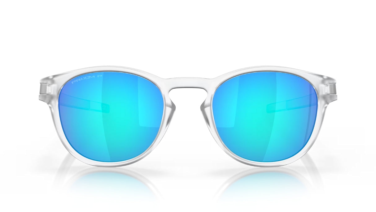Oakley Latch Matte Clear/ Prizm Sapphire Polarized Voorkant