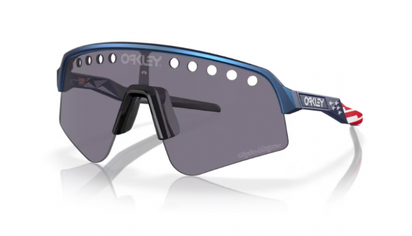 Oakley Sutro Lite Sweep sportbril in Troy Lee Designs Blue Colorshift met Prizm Grey Vented lens
