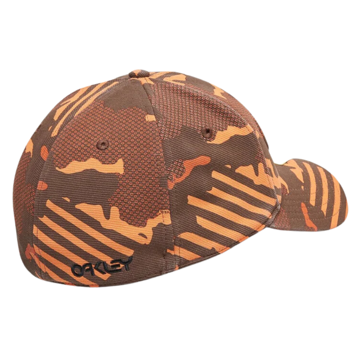 Oakley 6 Panel Strech Hat Embossed/ Orange Stripe/Grip Camo