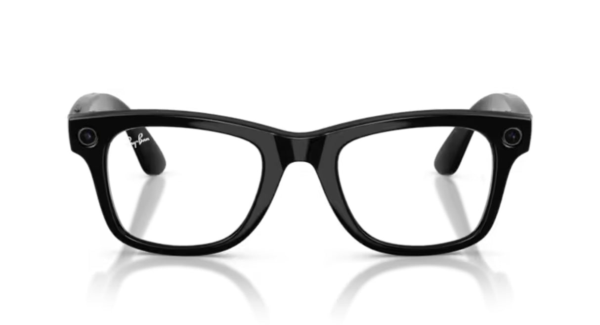 Ray-Ban Meta Wayfarer Shiny Black / Transitions Graphite Green