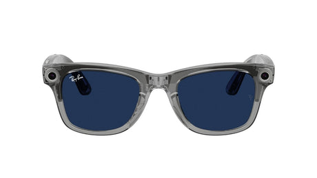 Ray-Ban-Meta-Wayfarer-Shiny-Transparent-Grey-Transitions-Sapphire-Voorzijde