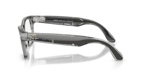 Ray-Ban-Meta-Wayfarer-Shiny-Transparent-Grey-Transitions-Sapphire-Zijaanzicht