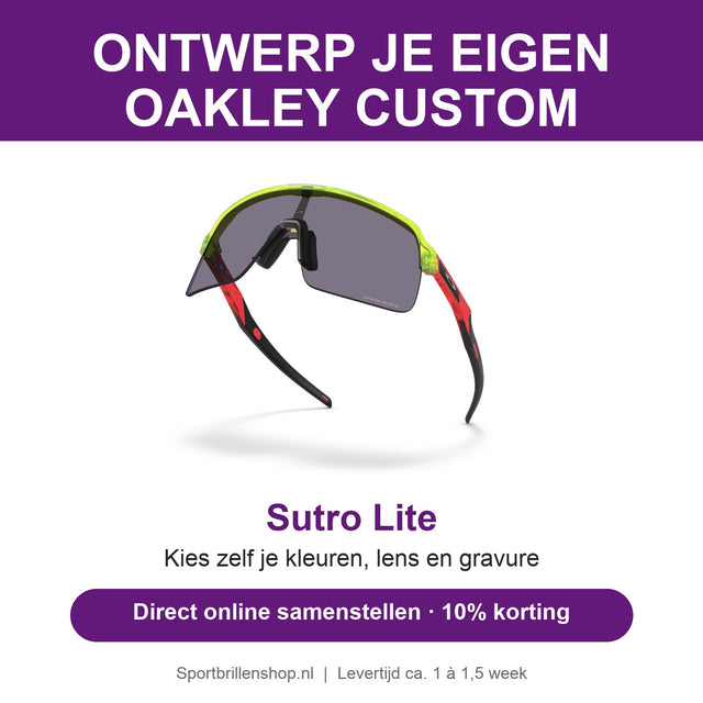 Ontwerp je eigen Oakley Custom Sutro Lite: kies zelf kleuren, lens en gravure